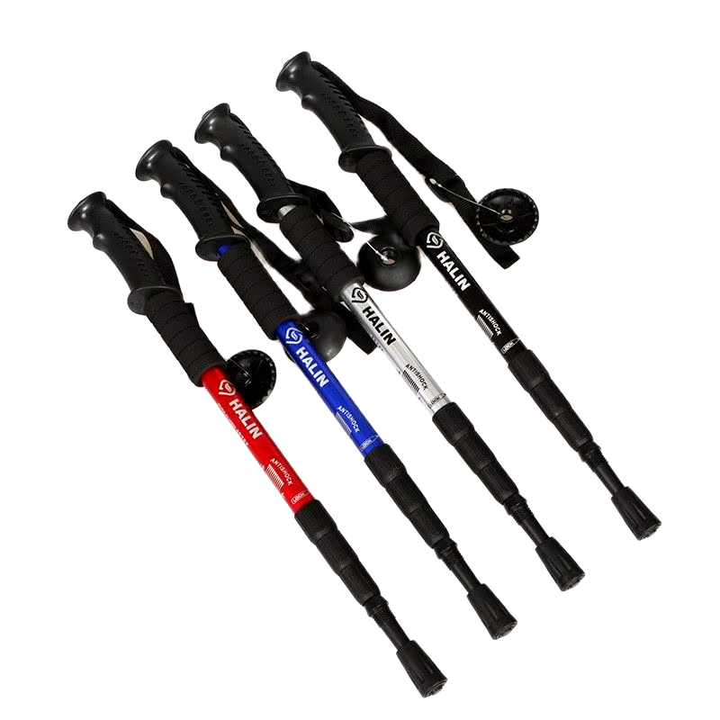 Outdoor Camping Telescopic Sticks / Poles – Alloy 4 Section Hiking Walking Sticks / Poles