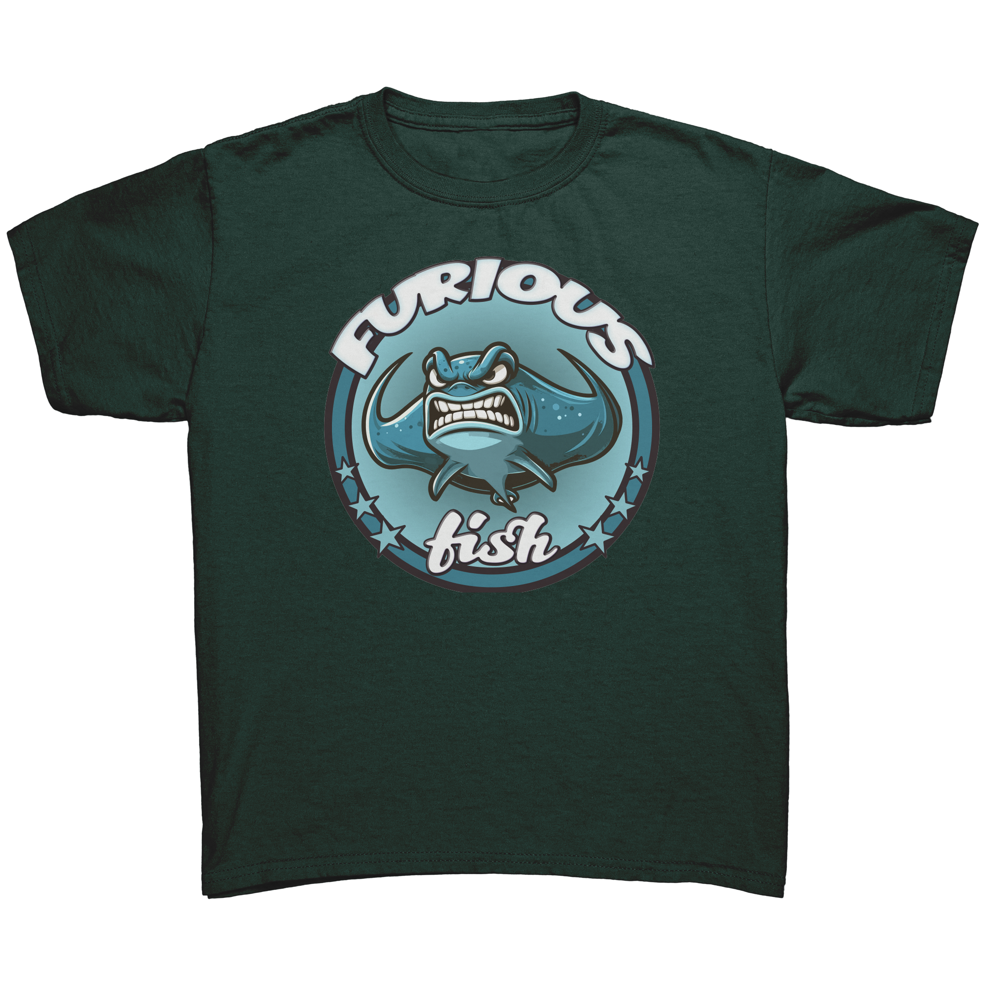 Aero_the_Stingray_T-Shirt__Children_Forest_Green_Mockup.png