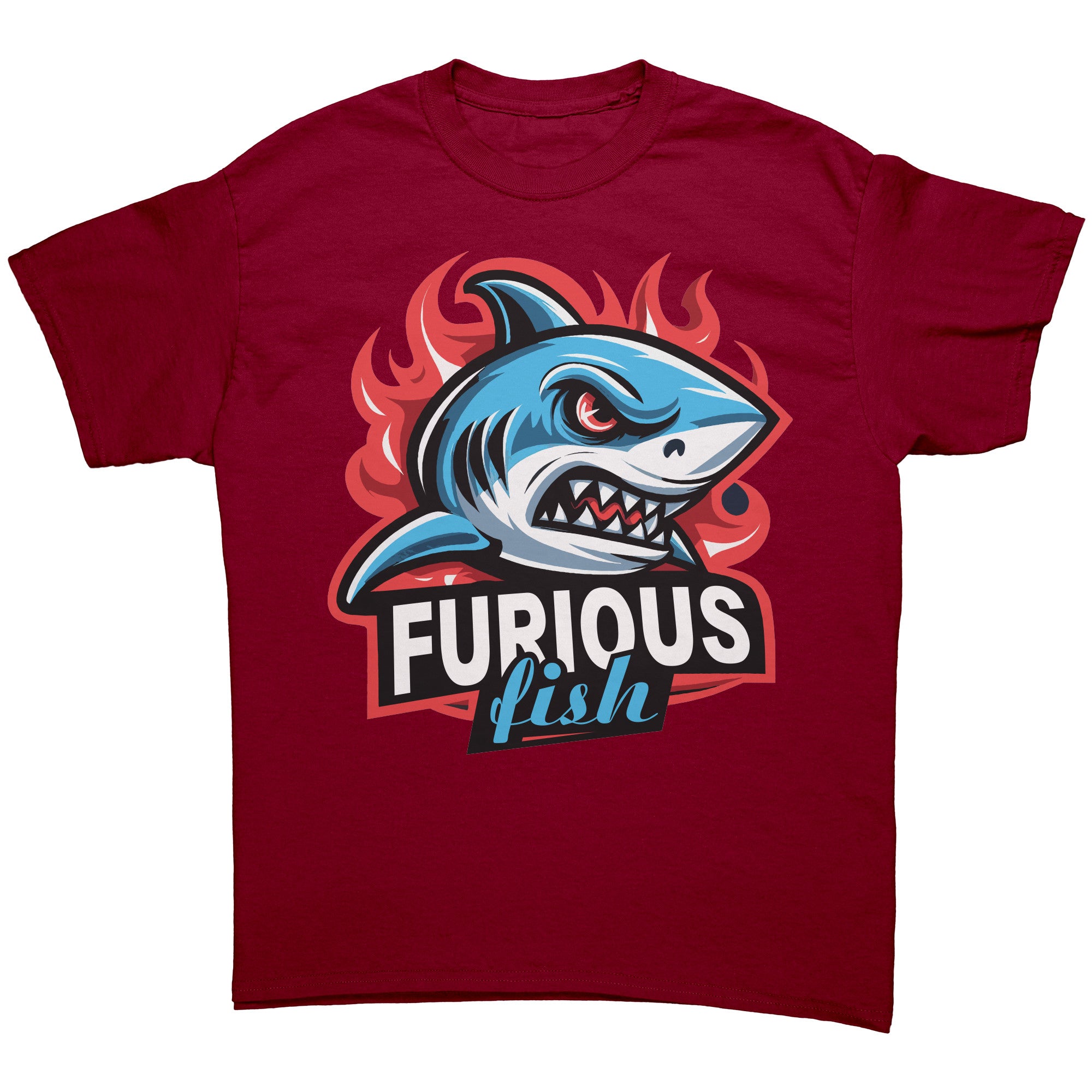 Dive into fierce fashion with Sammy the Shark - Furious Fish Brand (Adult Unisex)
