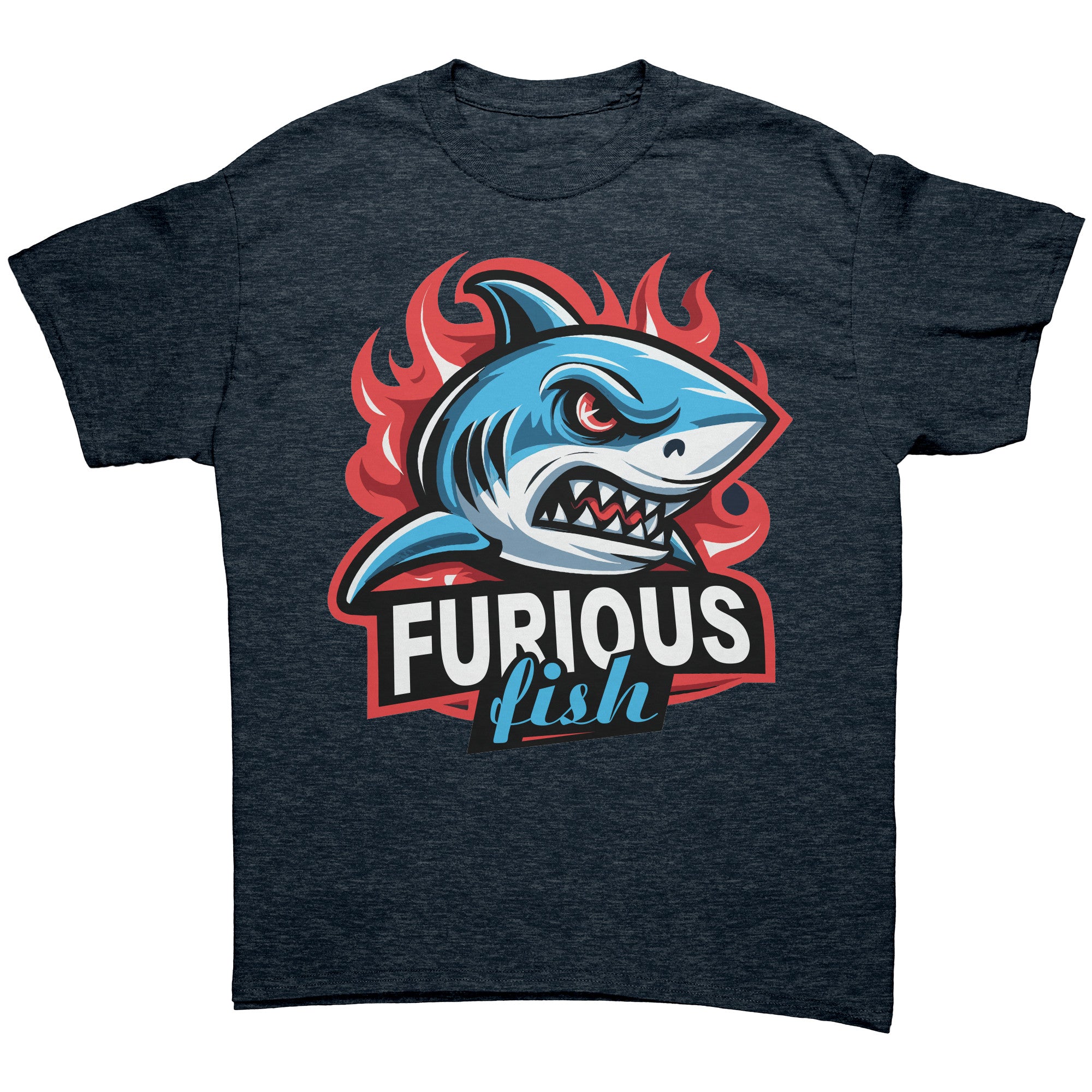 Dive into fierce fashion with Sammy the Shark - Furious Fish Brand (Adult Unisex)