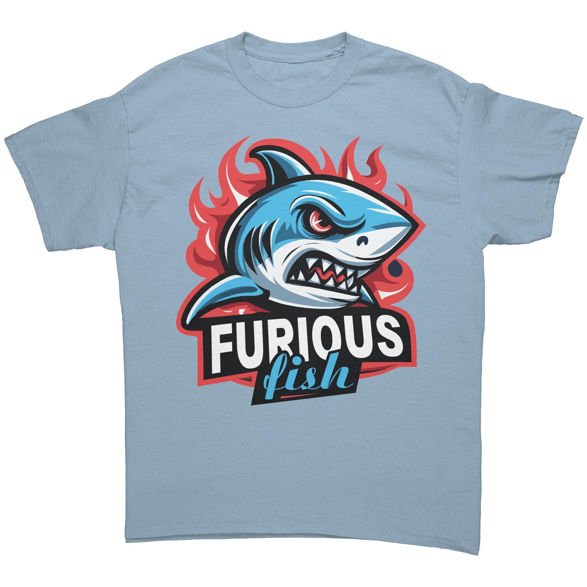Dive into fierce fashion with Sammy the Shark - Furious Fish Brand (Adult Unisex)