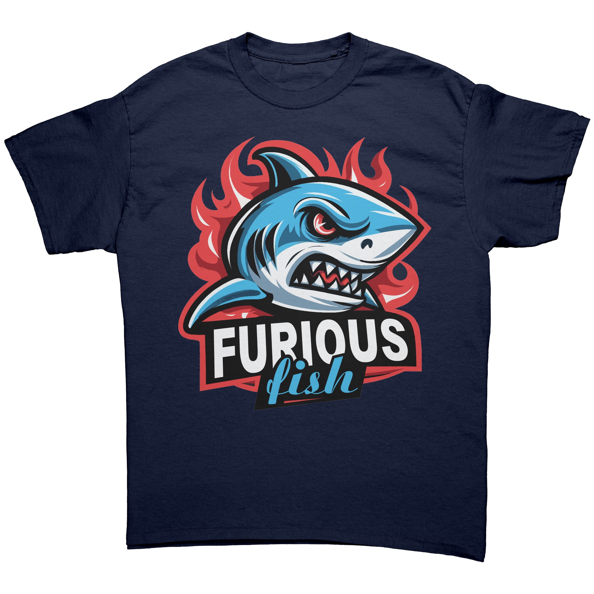 Dive into fierce fashion with Sammy the Shark - Furious Fish Brand (Adult Unisex)