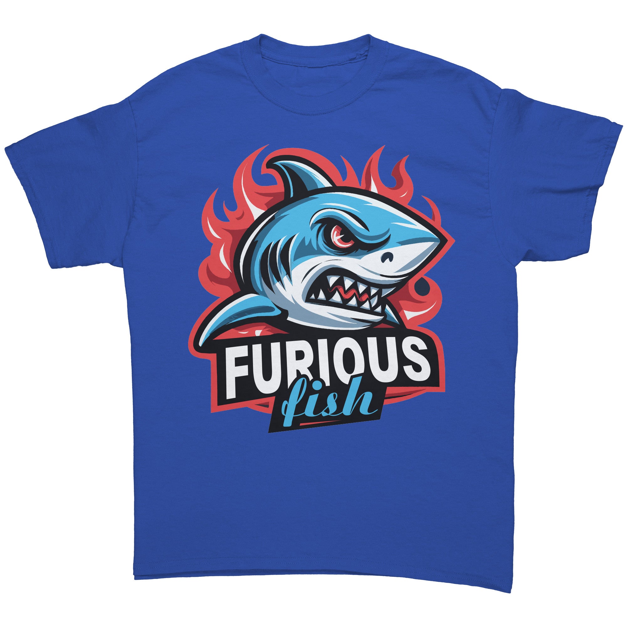 Dive into fierce fashion with Sammy the Shark - Furious Fish Brand (Adult Unisex)