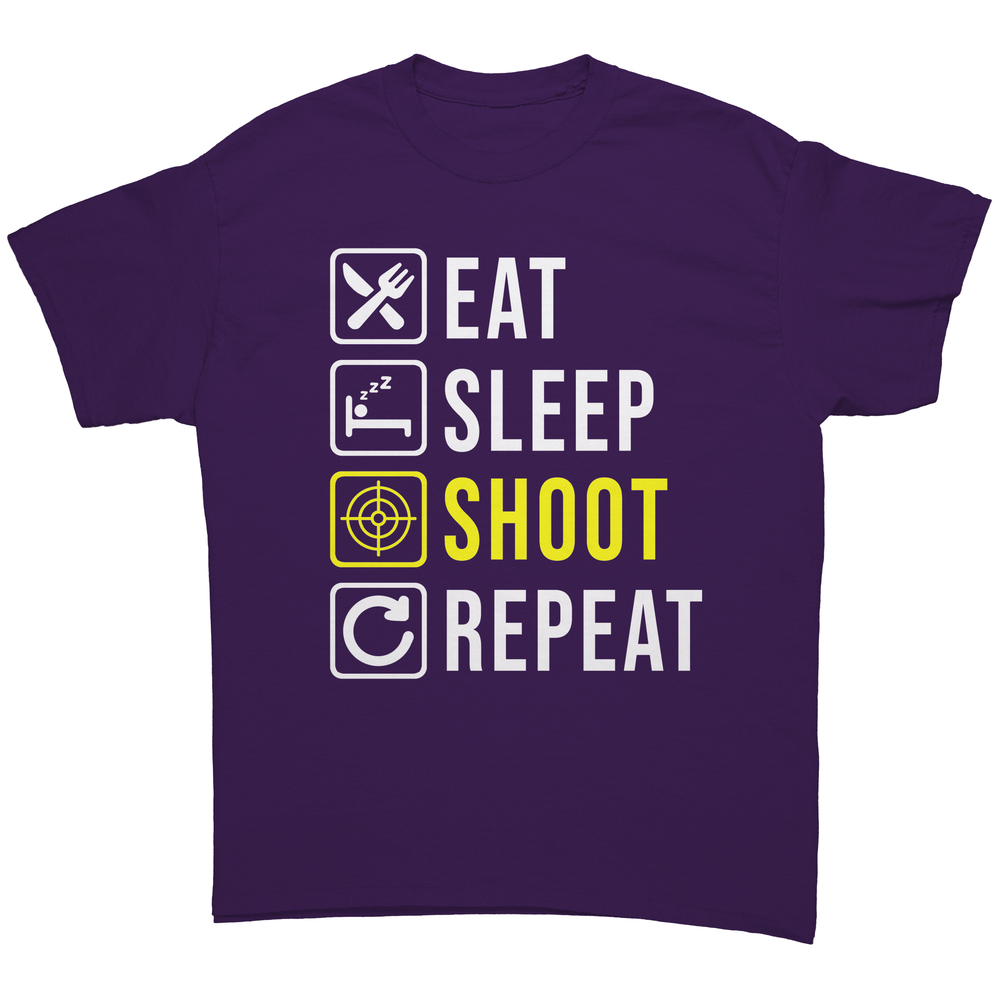 Eat_Sleep_Shoot_Repeat_T-Shirt_Purple_Front_Mockup.png