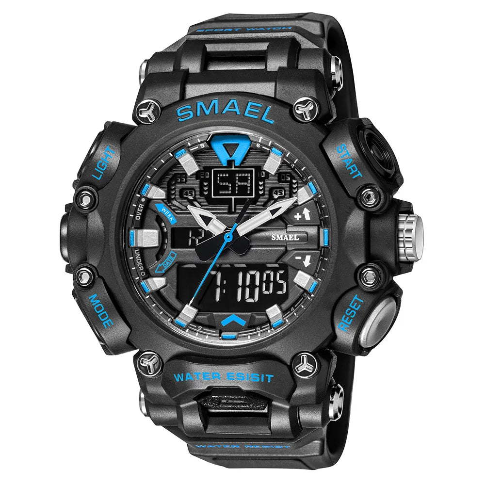 SMAEL Sports Watch – Waterproof, Digital & Analog Dual Display
