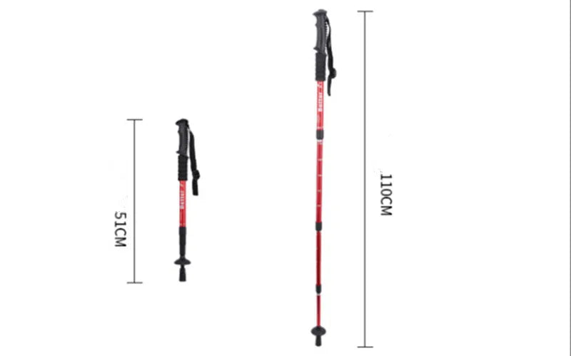 Outdoor Camping Telescopic Sticks / Poles – Alloy 4 Section Hiking Walking Sticks / Poles