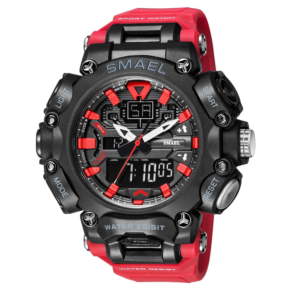 SMAEL Sports Watch – Waterproof, Digital & Analog Dual Display