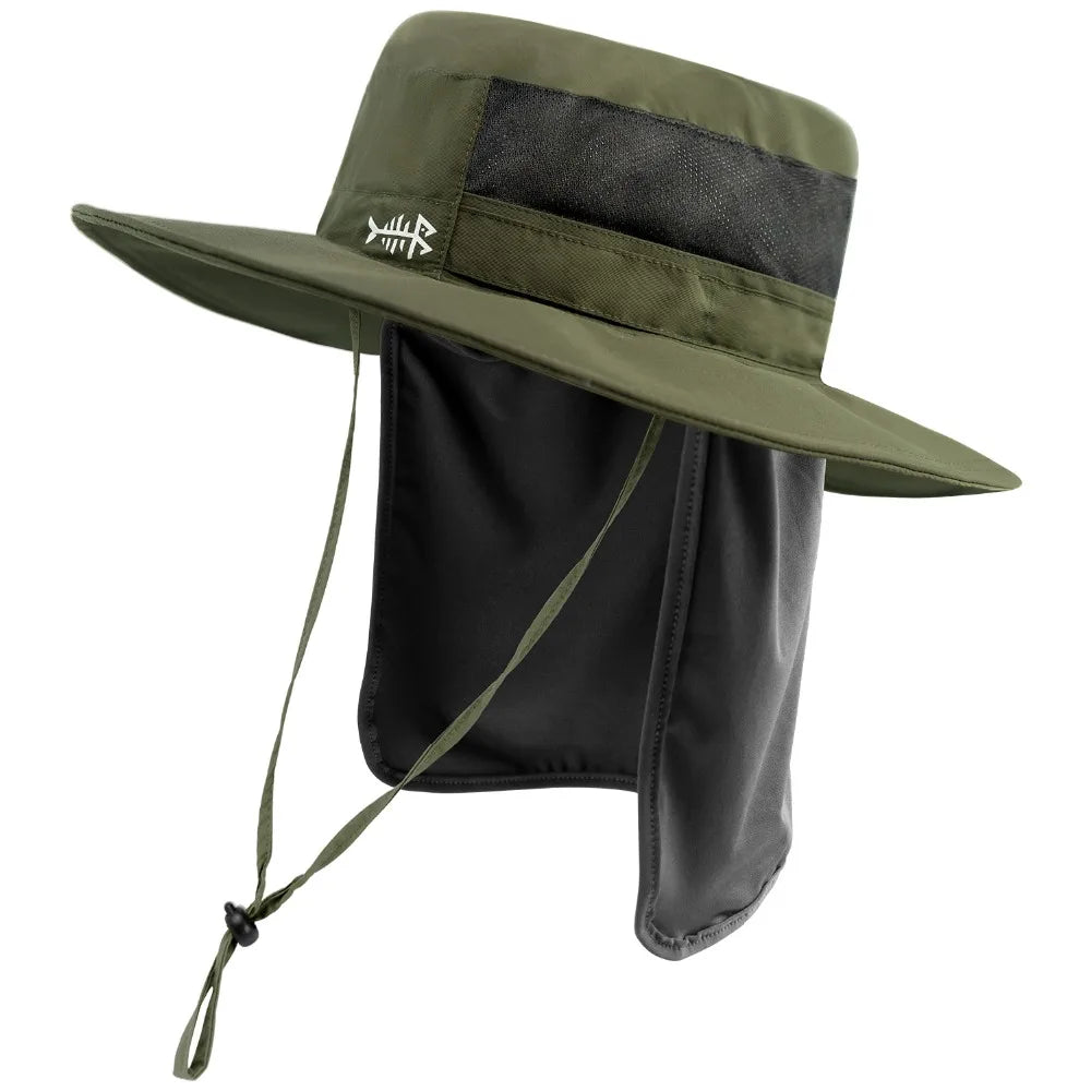 UPF 50+ UV Protection Bucket Hat – Water-Resistant, Wide Brim Tactical Hat for Outdoor Adventures