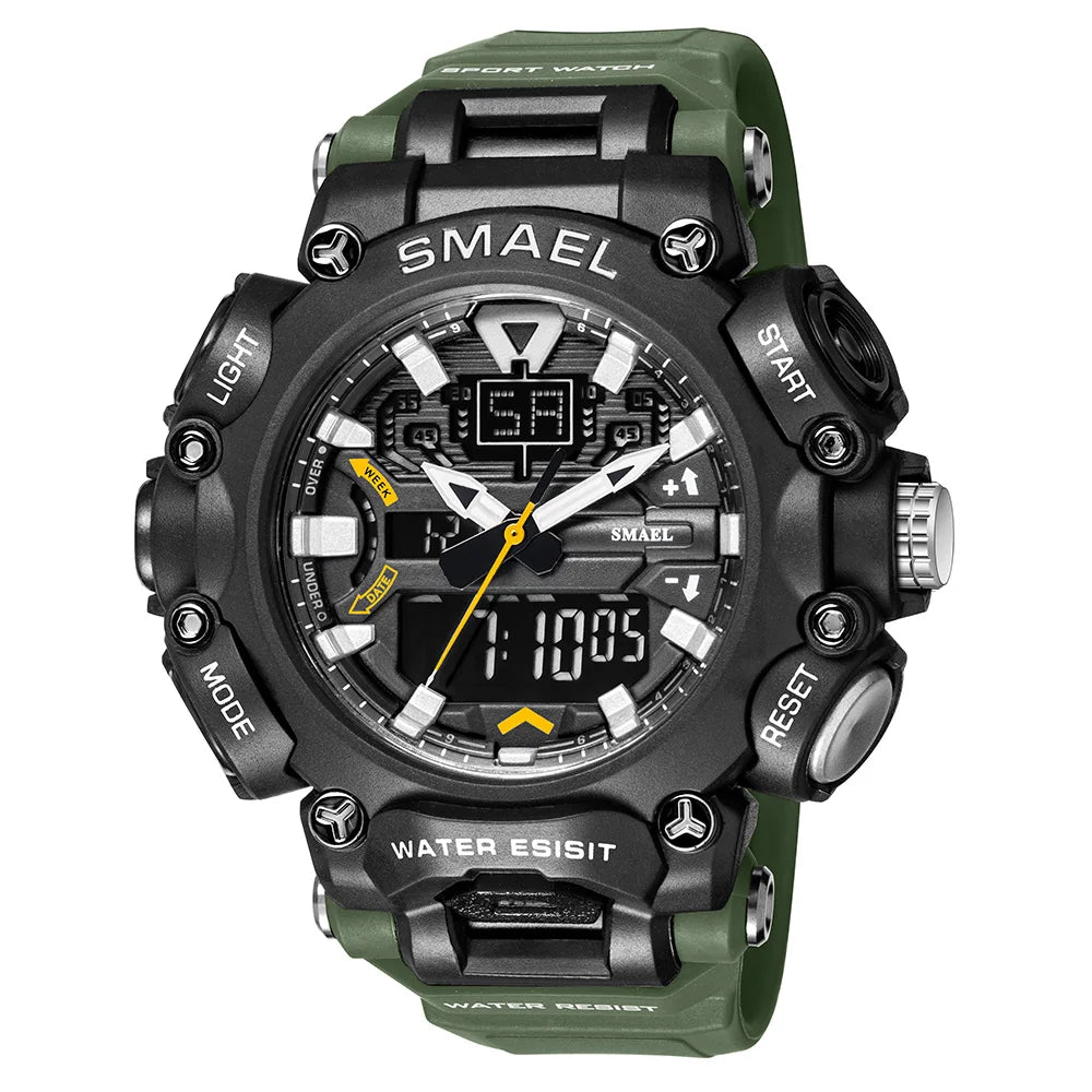 SMAEL Sports Watch – Waterproof, Digital & Analog Dual Display