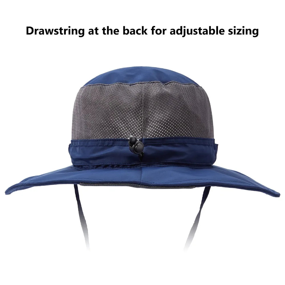 UPF 50+ UV Protection Bucket Hat – Water-Resistant, Wide Brim Tactical Hat for Outdoor Adventures