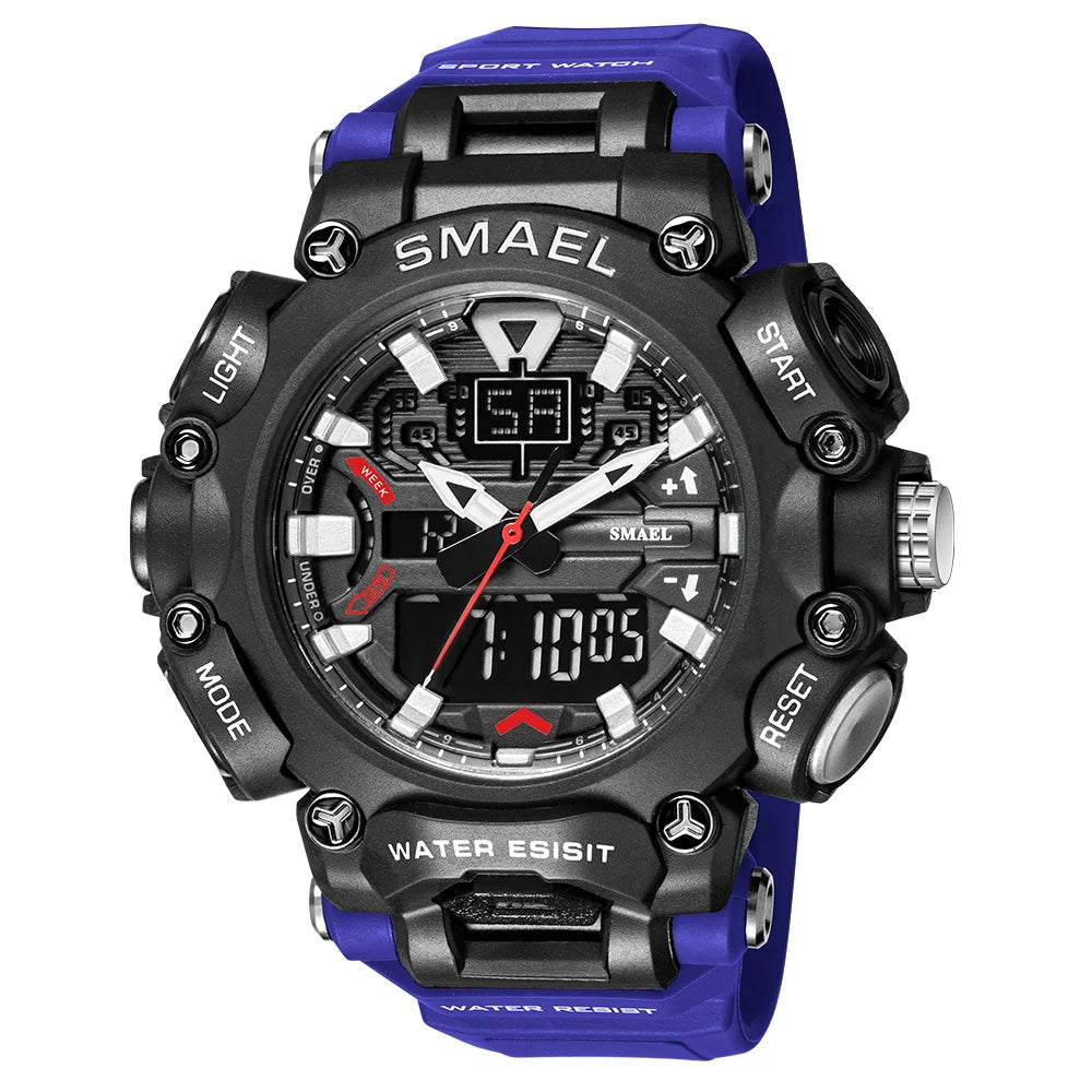 SMAEL Sports Watch – Waterproof, Digital & Analog Dual Display