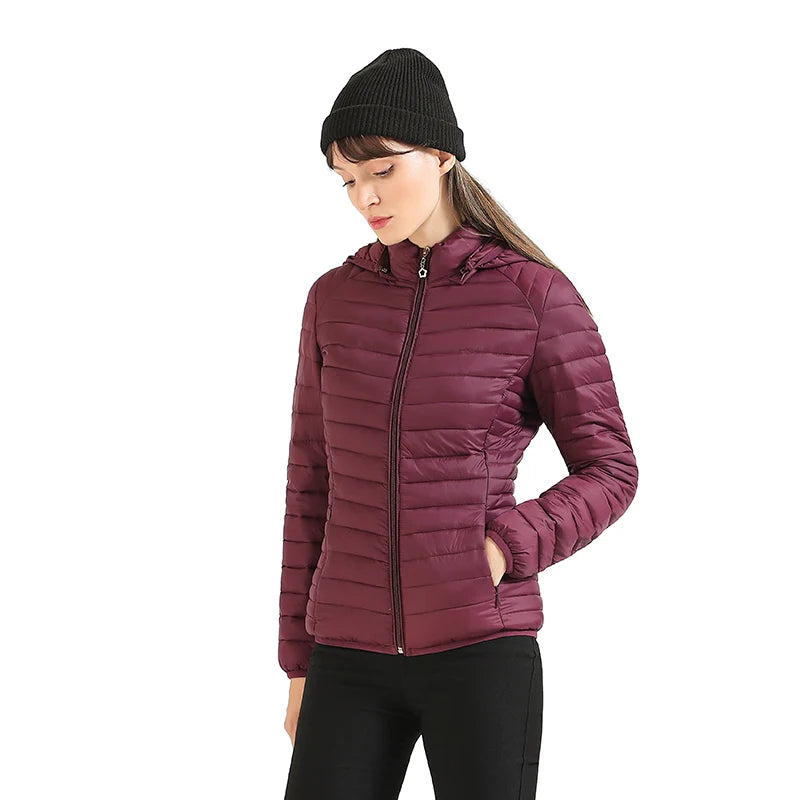 Women’s Lightweight Hooded Puffer Jacket – Warm, Waterproof & Stylish