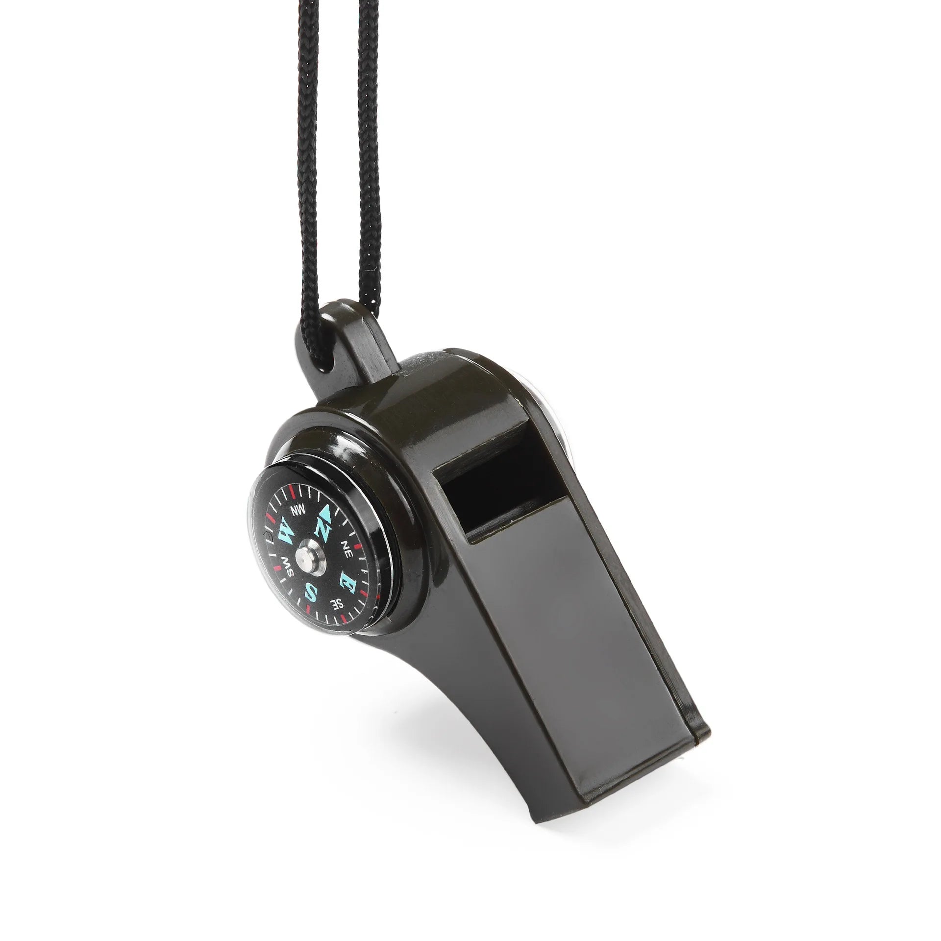 Three-in-One Survival Whistle, Thermometer, and Compass