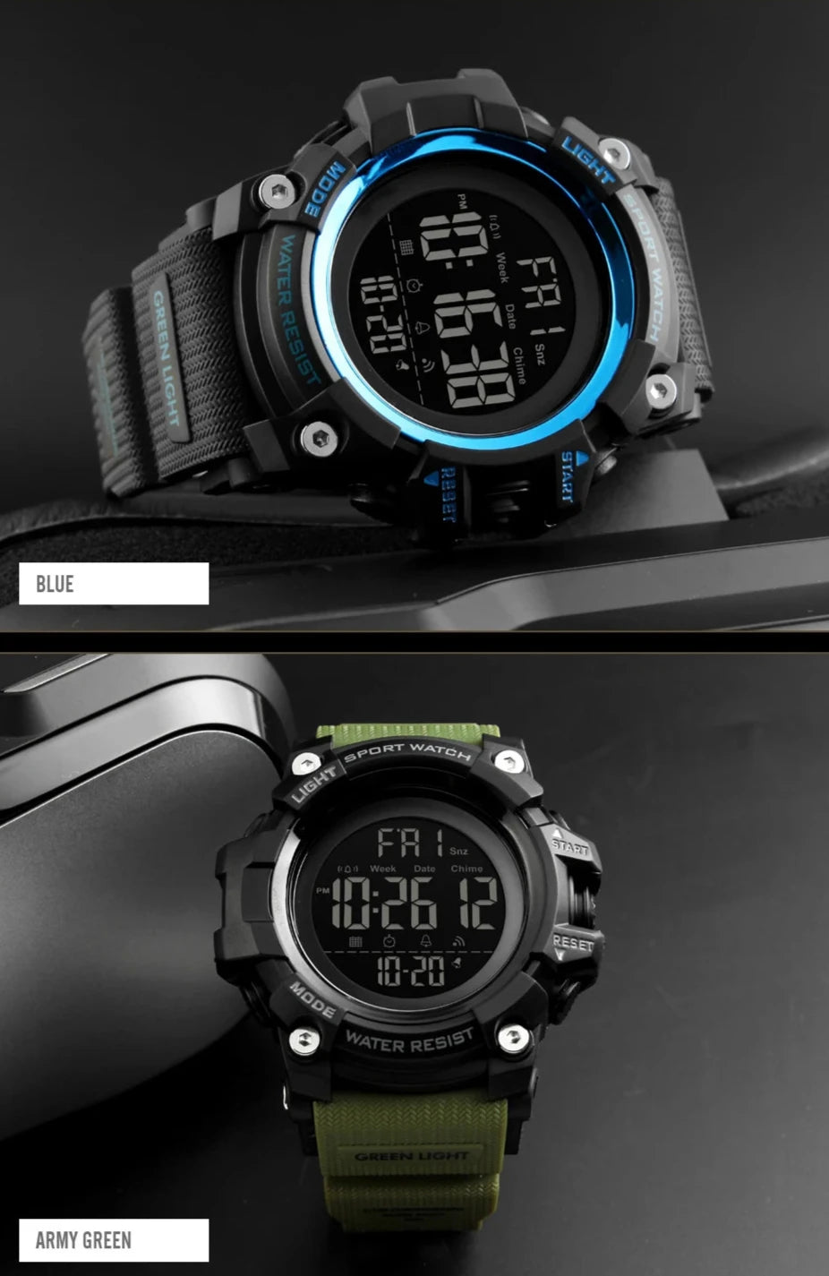 SKMEI Shockproof 2-Time Sport Watch – Durable, Waterproof & Multifunctional