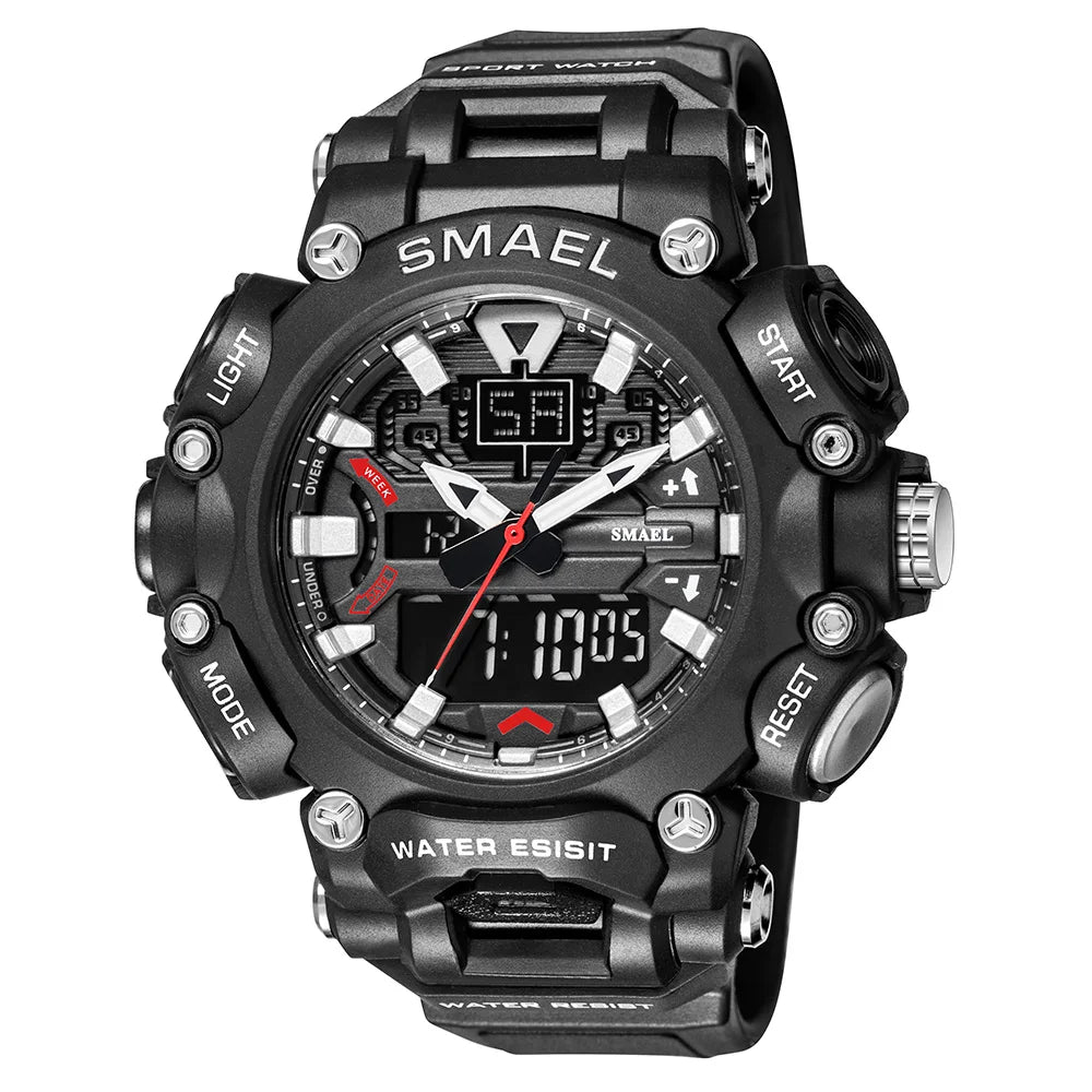 SMAEL Sports Watch – Waterproof, Digital & Analog Dual Display