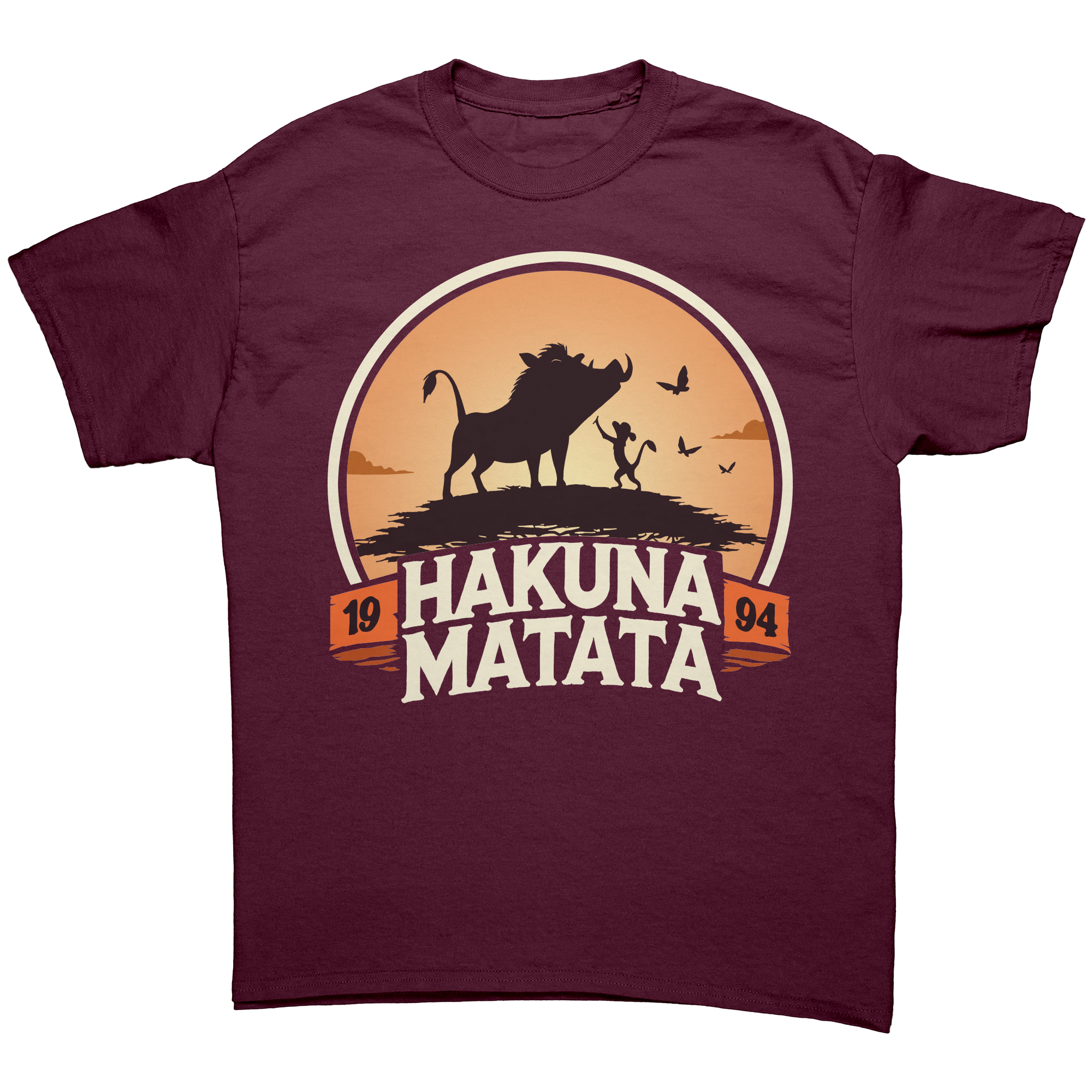 Hakuna_Matata_T-Shirt__Tribute_to_199_Maroon_Front_Mockup.png