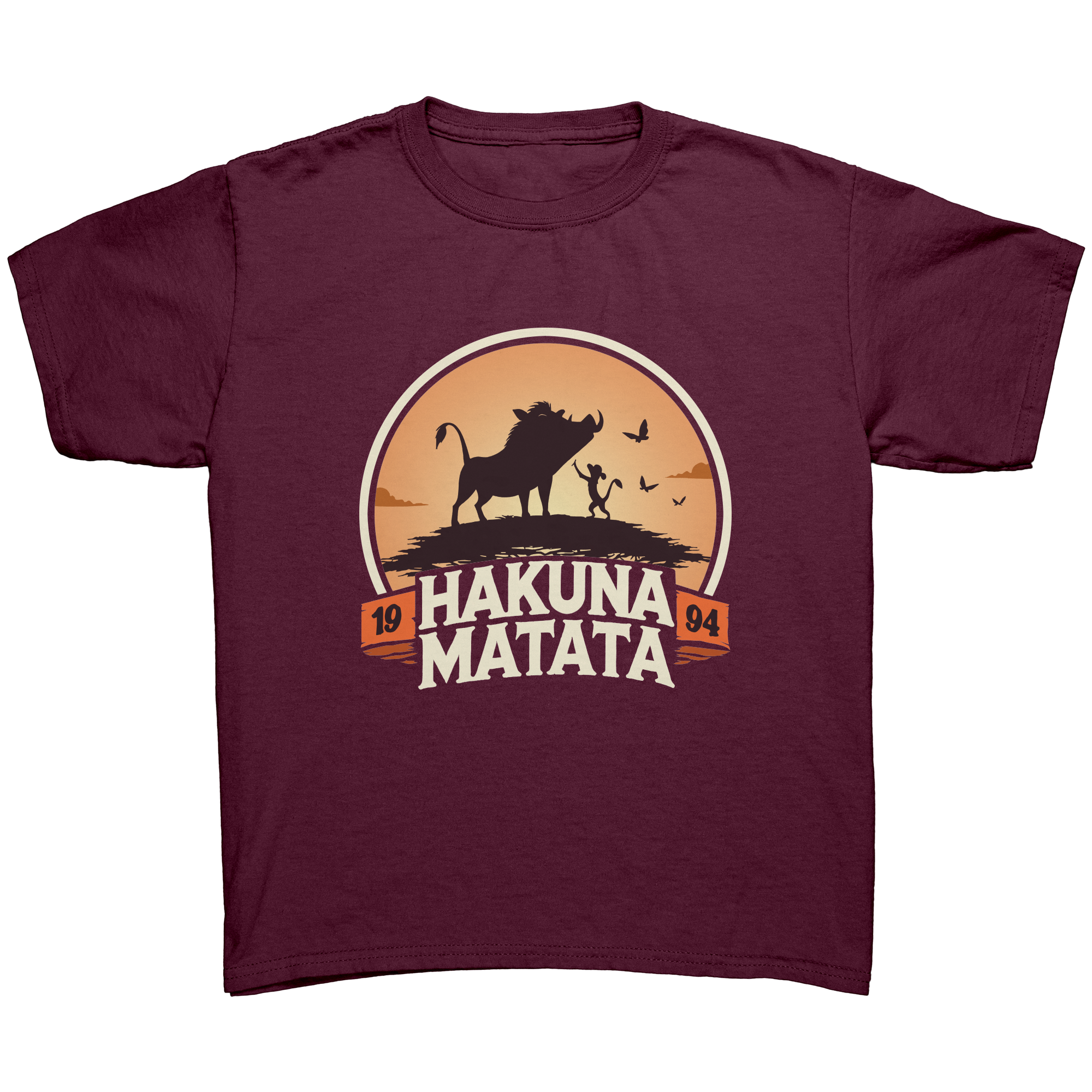 Hakuna_Matata_T-Shirt__Tribute_to_199_Maroon_Mockup.png
