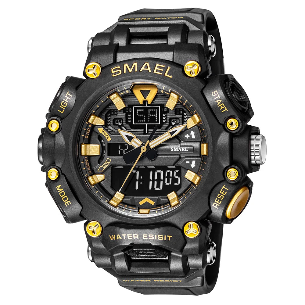 SMAEL Sports Watch – Waterproof, Digital & Analog Dual Display