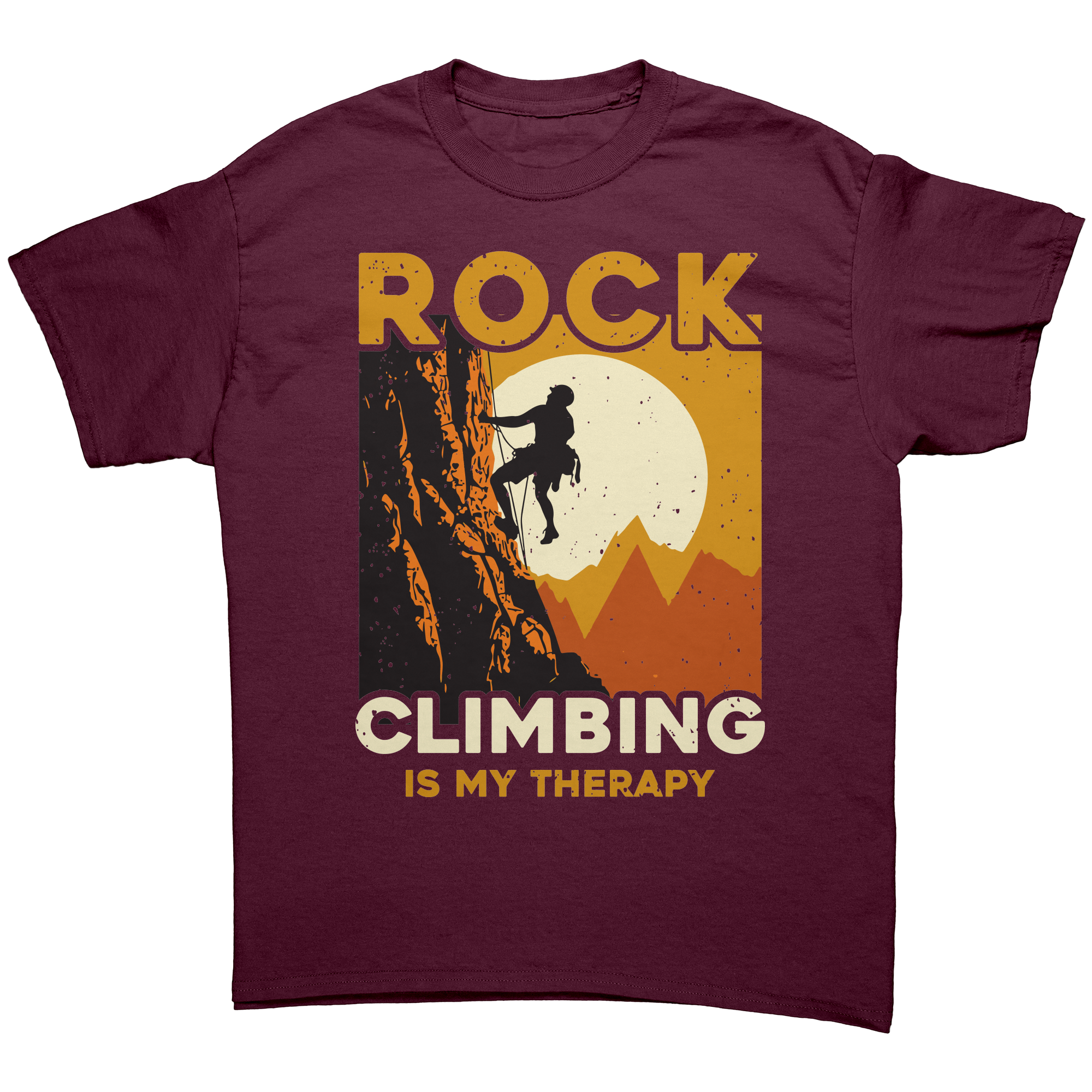 Rock_Climbing_Is_My_Therapy__Exclusiv_Maroon_Front_Mockup.png