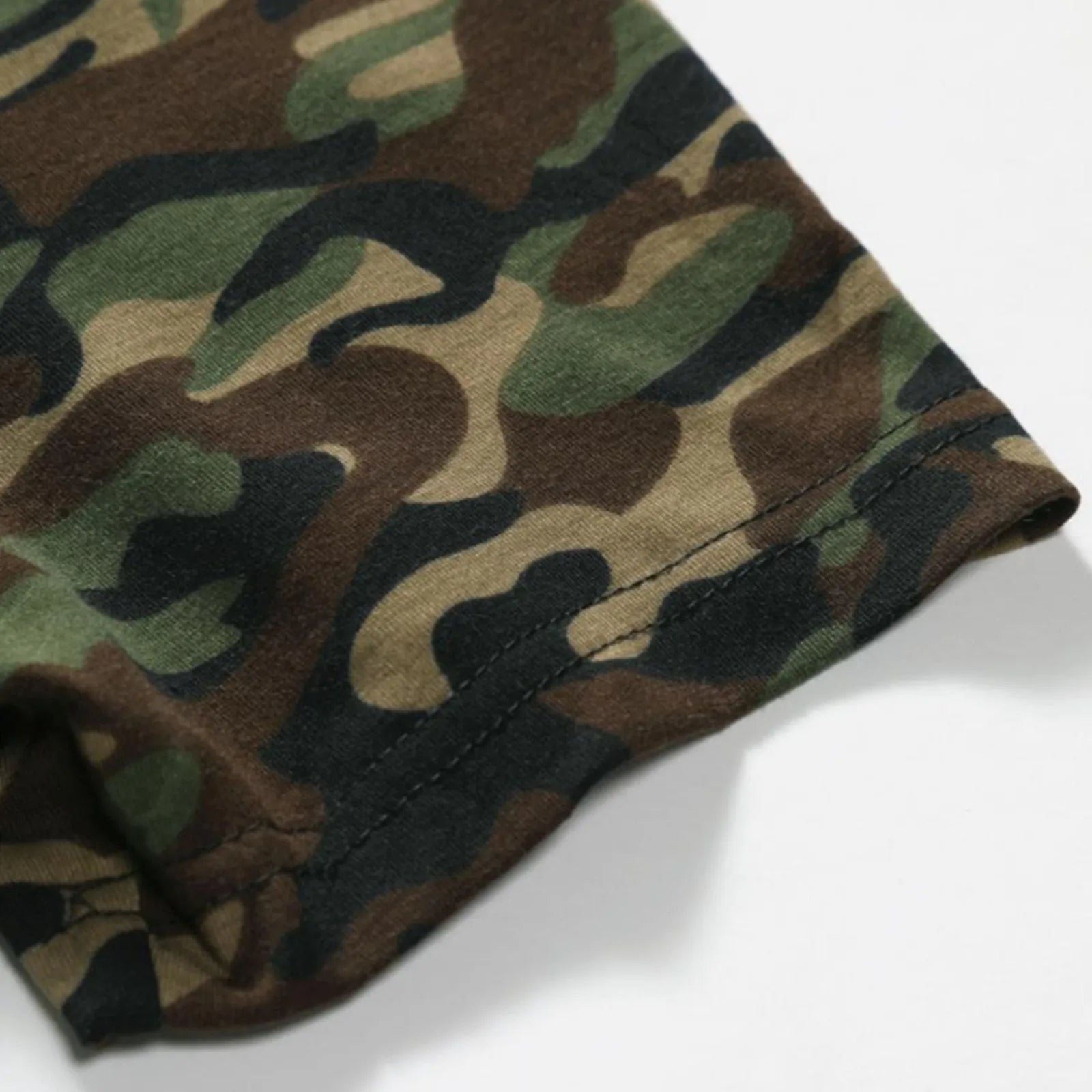 Men’s V-Neck Cotton Camo Short Sleeve T-Shirt