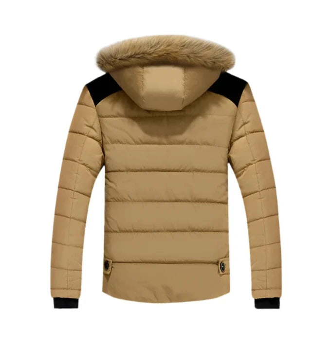 Men's Wool-Lined Winter Coat with Fur Collar – Ultimate Warmth & Sophisticated Style