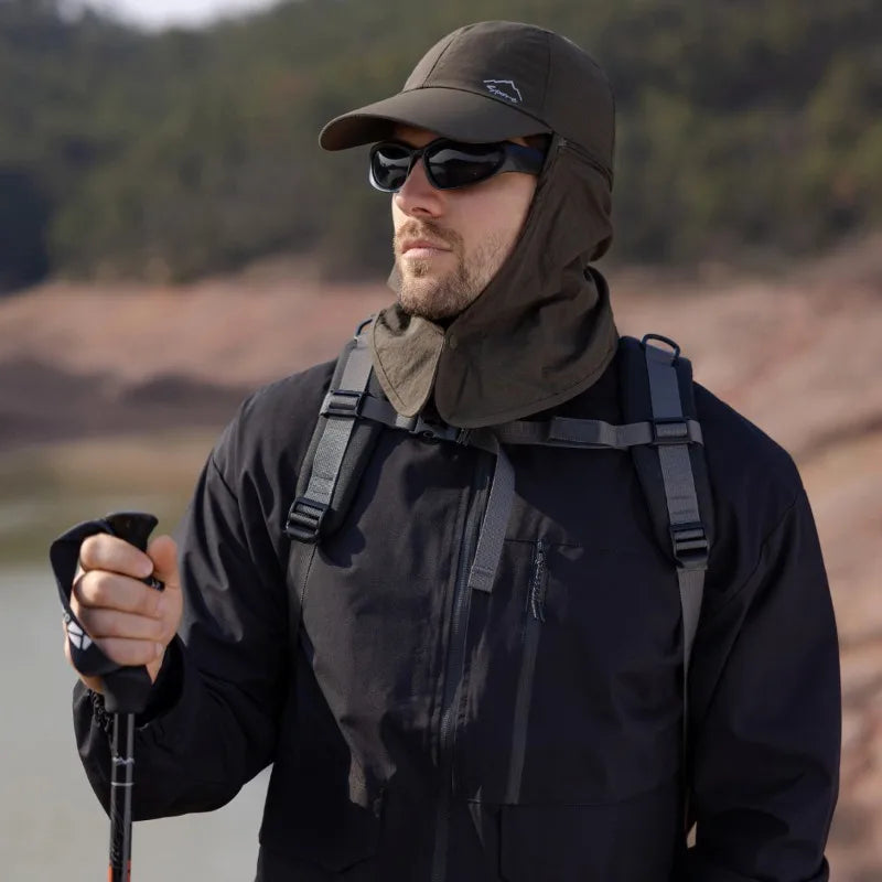 Men’s Quick-Drying Baseball Cap with Detachable Neck Protection – Ultimate Sun Protection with UPF 50+