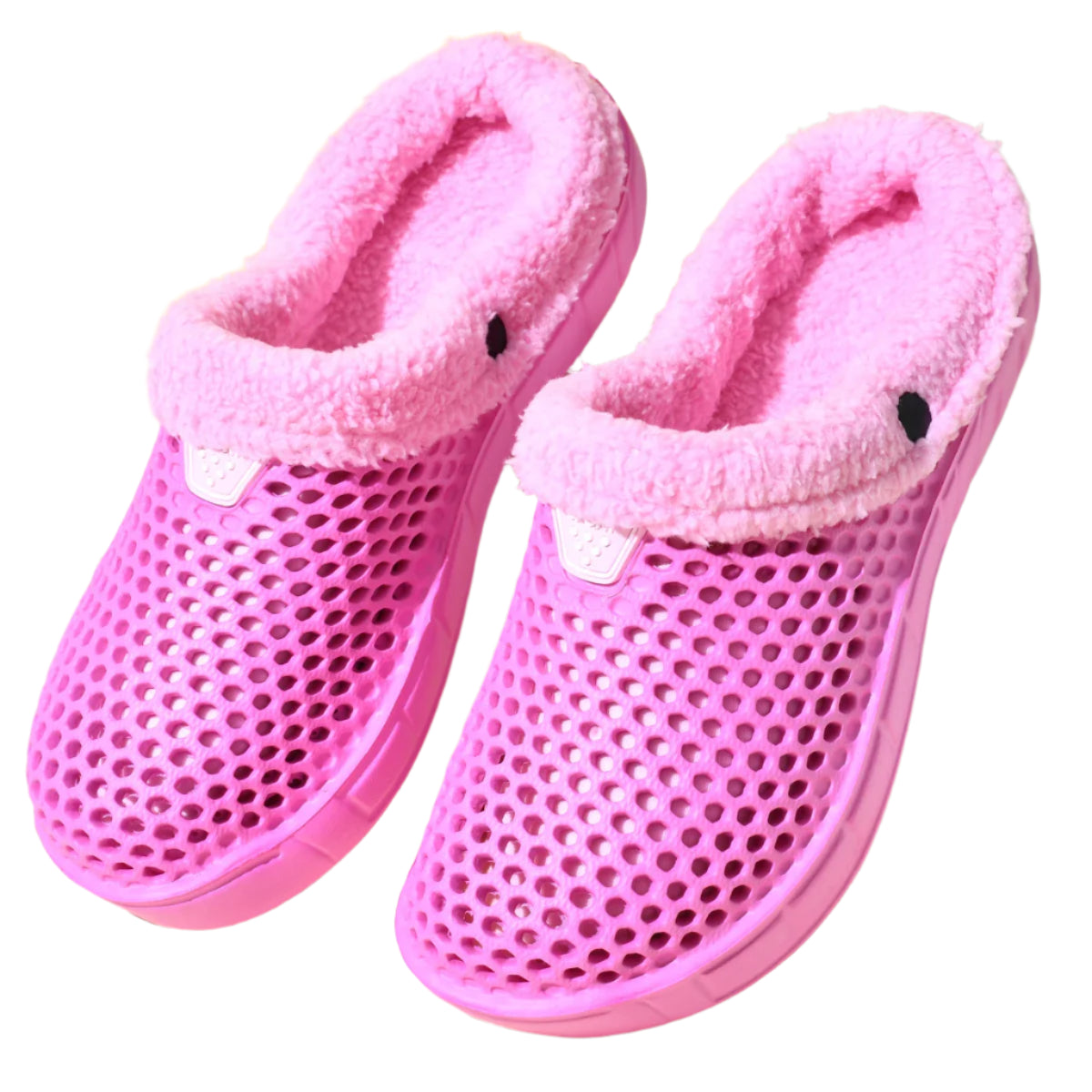 Crocs Style Men's and Women's Cotton Slippers – Warm Winter Mules with Plus Velvet Lining