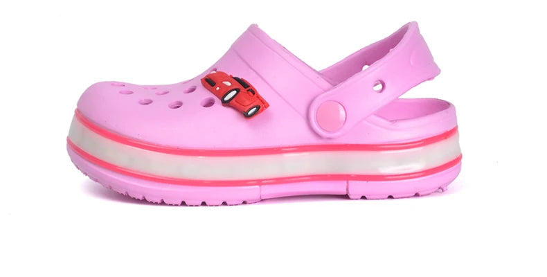 LED Light-Up Kids' Crocs Style Hole Sandals – Breathable & Waterproof Summer Shoes