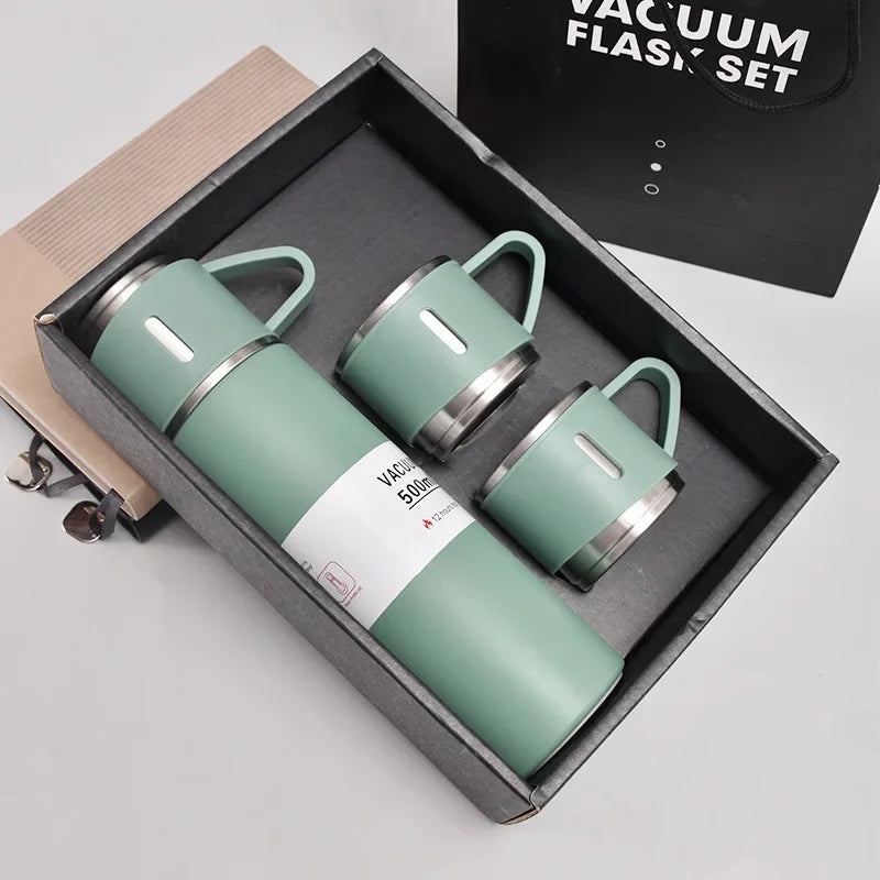 Business Style Stainless Steel Vacuum Flask Set – Sleek and Functional Gift