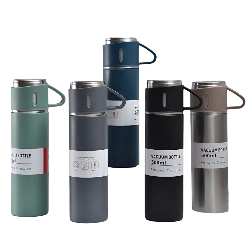 Business Style Stainless Steel Vacuum Flask Set – Sleek and Functional Gift