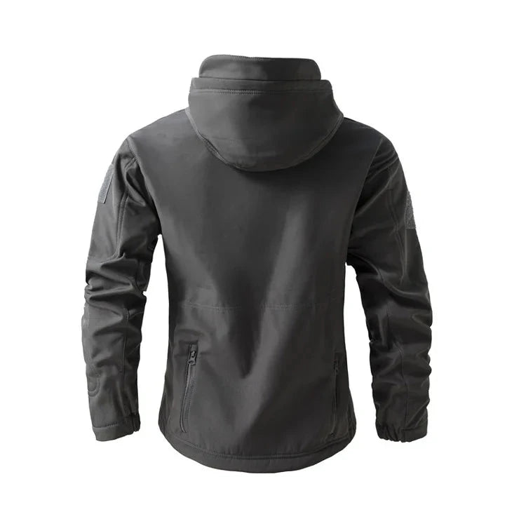 Soft Shell Tactical Jacket - Men’s Waterproof Fleece Hooded Coat