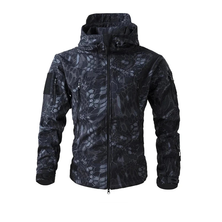Soft Shell Tactical Jacket - Men’s Waterproof Fleece Hooded Coat