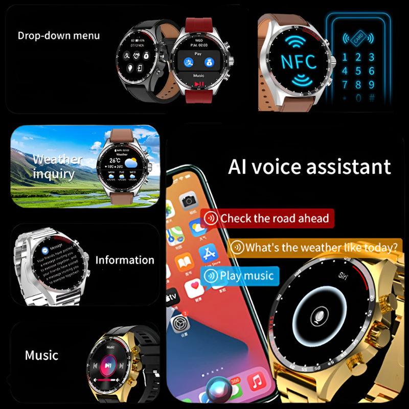Stainless Steel Smartwatch: 1.58'' Display, Bluetooth Calling, Wireless Charging