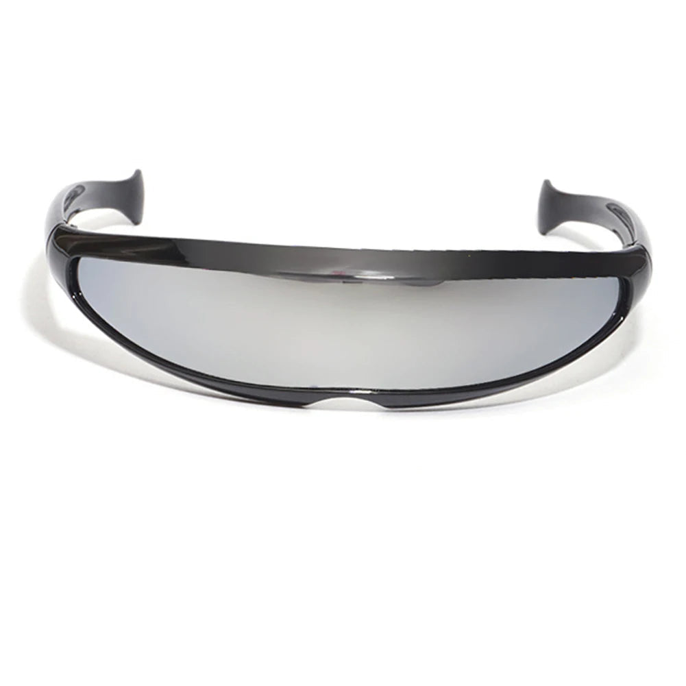 Futuristic Narrow Cyclops Sunglasses – Bold UV400 Mirrored Eyewear