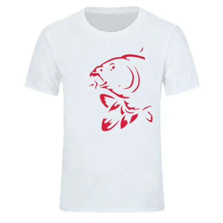 Stylish Silhouette Carp Sports T-Shirt | Summer Fishing & Leisure Tee