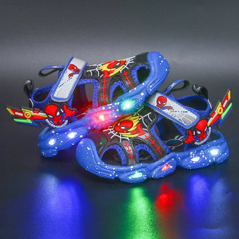Disney Spiderman LED Sport Sandals – Cool & Comfy Summer Shoes for Boys