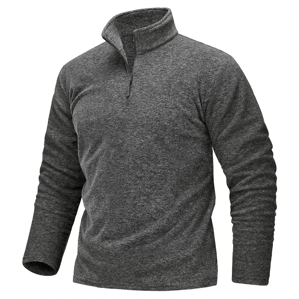 Men's 1/4 Zipper Fleece Pullover – Perfect for Spring Adventures