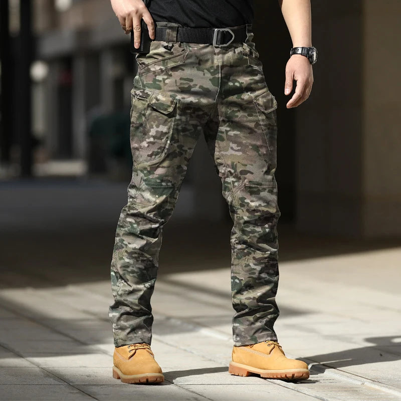 Camouflage Print Slim Fit Trousers