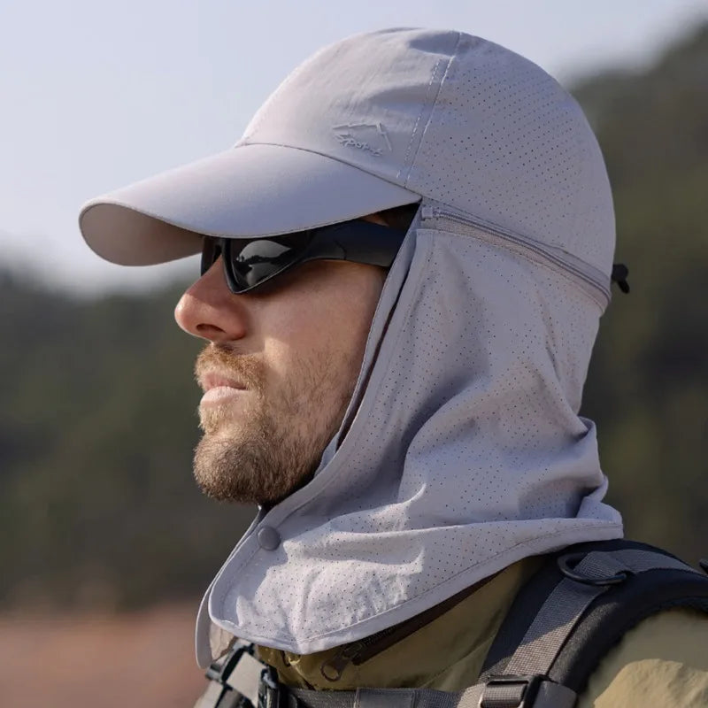 Men’s Quick-Drying Baseball Cap with Detachable Neck Protection – Ultimate Sun Protection with UPF 50+