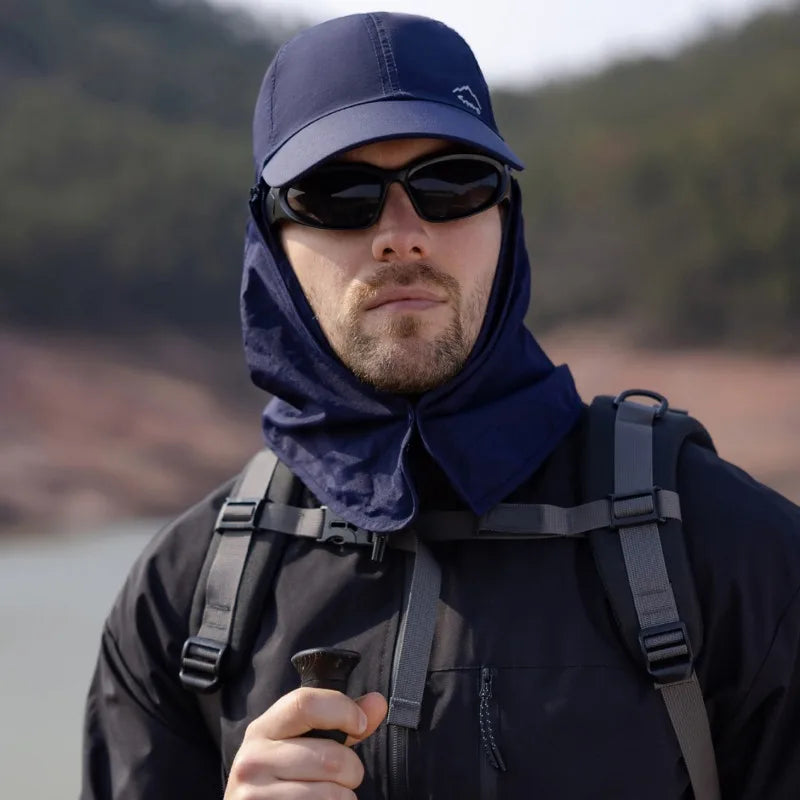 Men’s Quick-Drying Baseball Cap with Detachable Neck Protection – Ultimate Sun Protection with UPF 50+