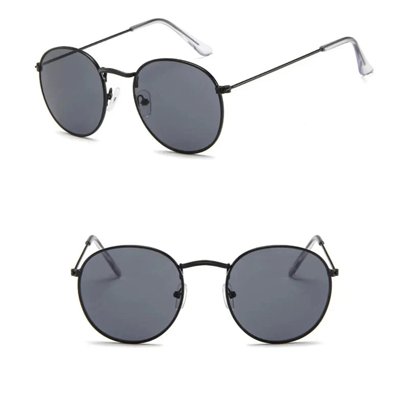Metal Small Round Frame Sunglasses – Vintage Elegance