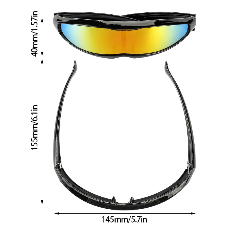 Futuristic Narrow Cyclops Sunglasses – Bold UV400 Mirrored Eyewear