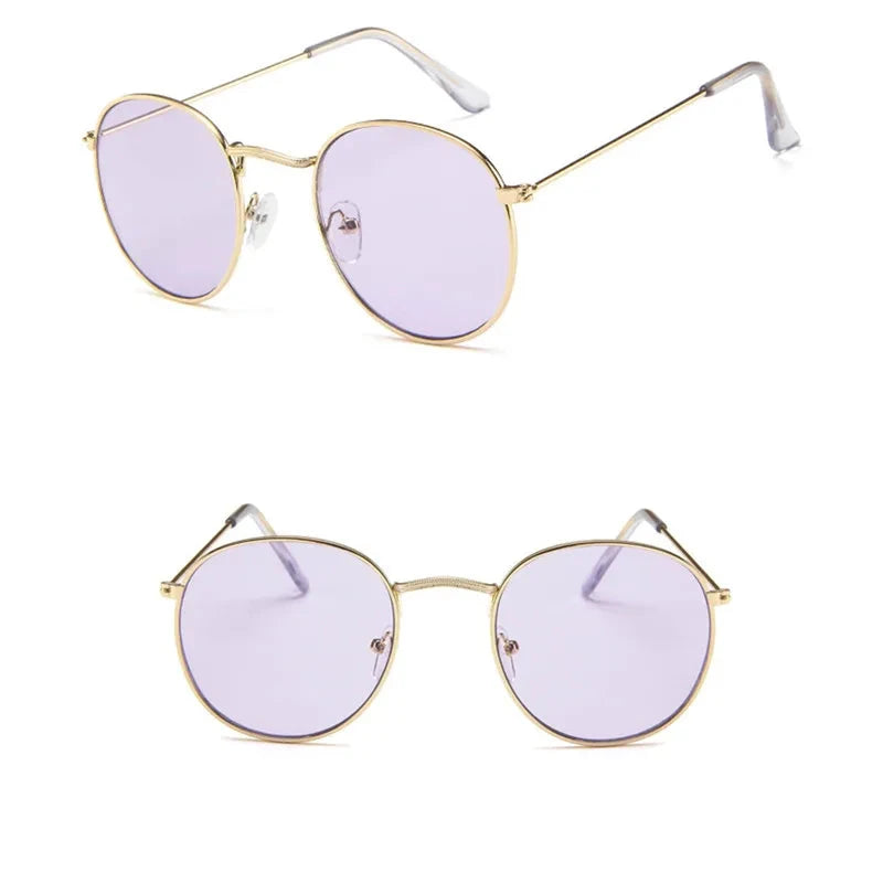 Metal Small Round Frame Sunglasses – Vintage Elegance