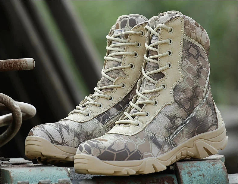 High-Top Tactical Boots – Camouflage & Durable for Outdoor Adventures