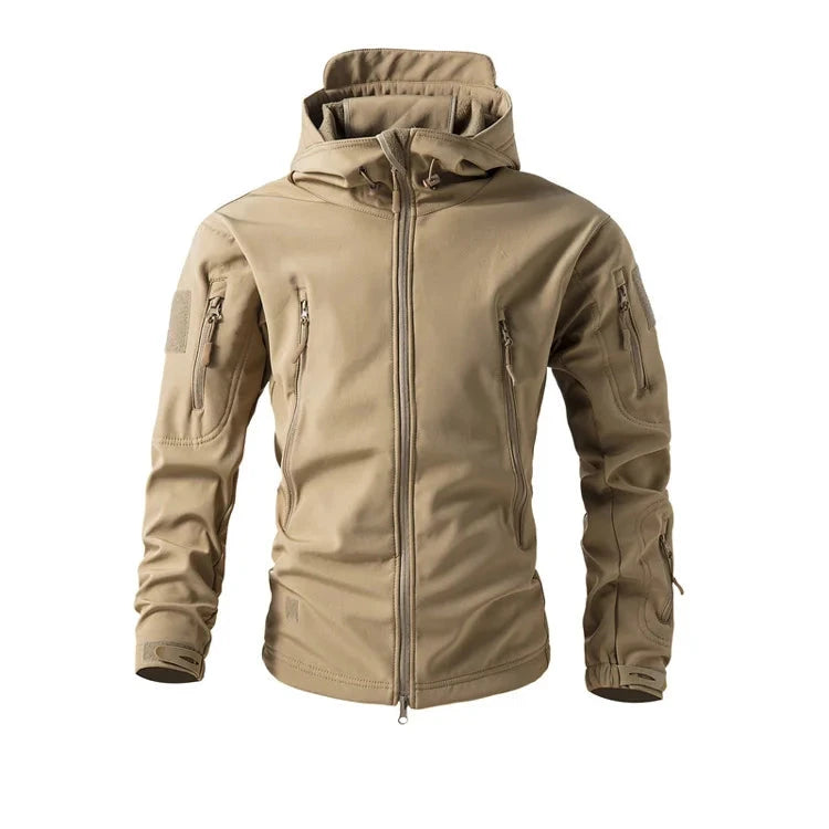Soft Shell Tactical Jacket - Men’s Waterproof Fleece Hooded Coat