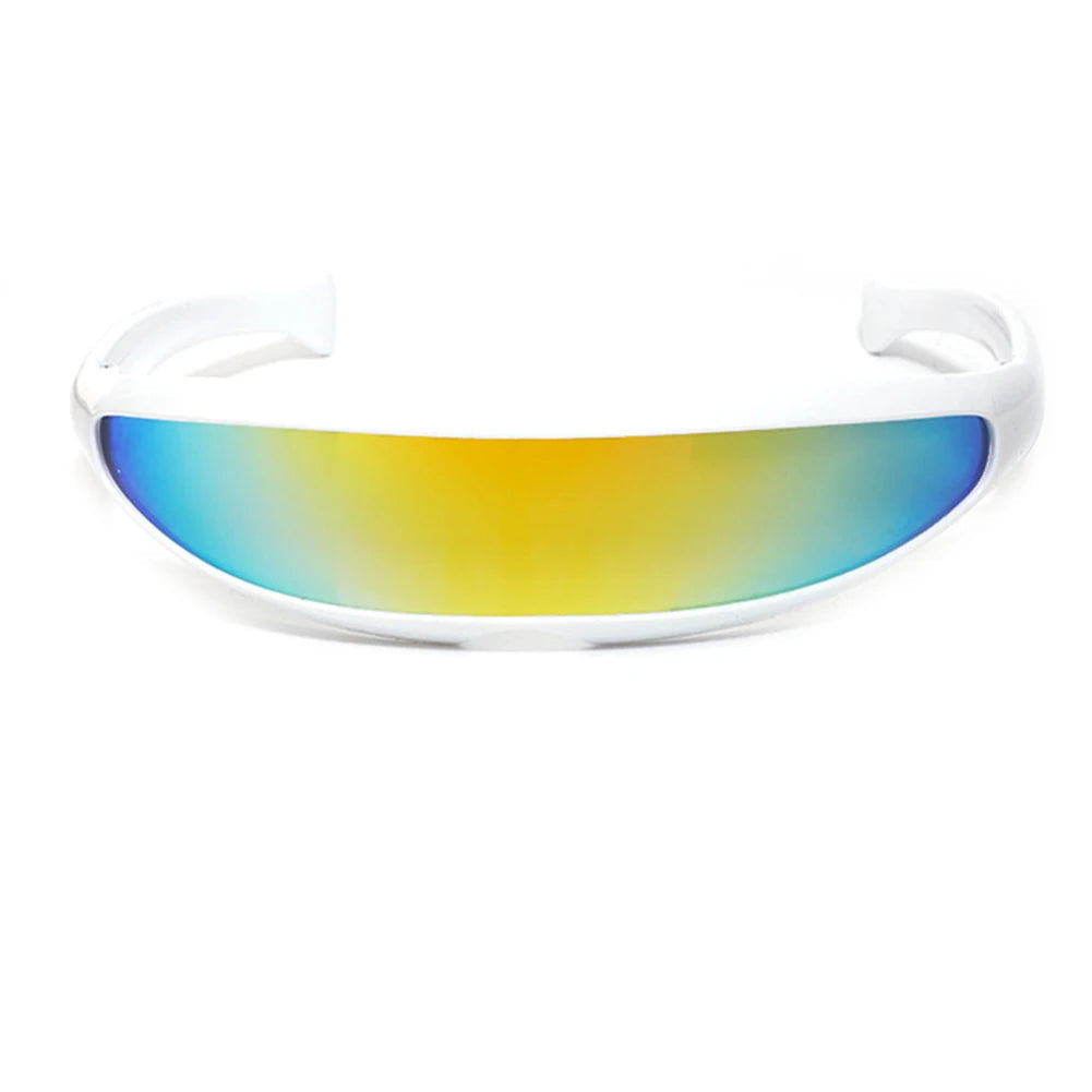 Futuristic Narrow Cyclops Sunglasses – Bold UV400 Mirrored Eyewear