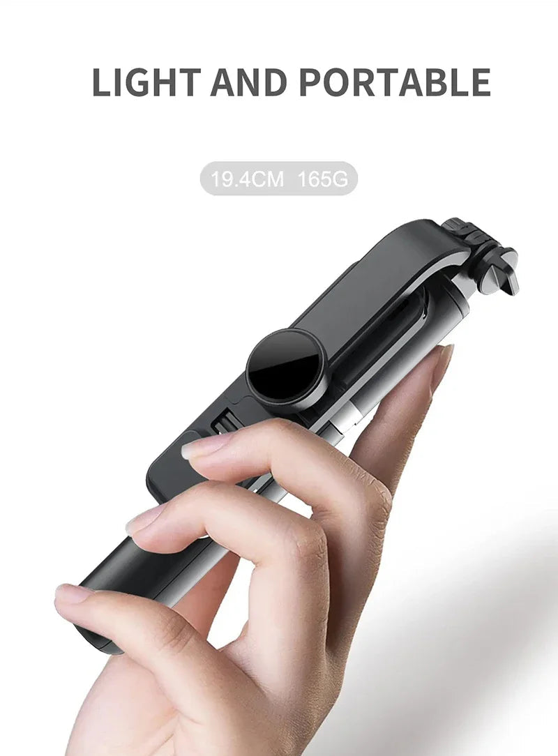 Selfie Stick with Wireless Bluetooth, LED Fill Light, and Extended Tripod (1045mm) for Android & iOS