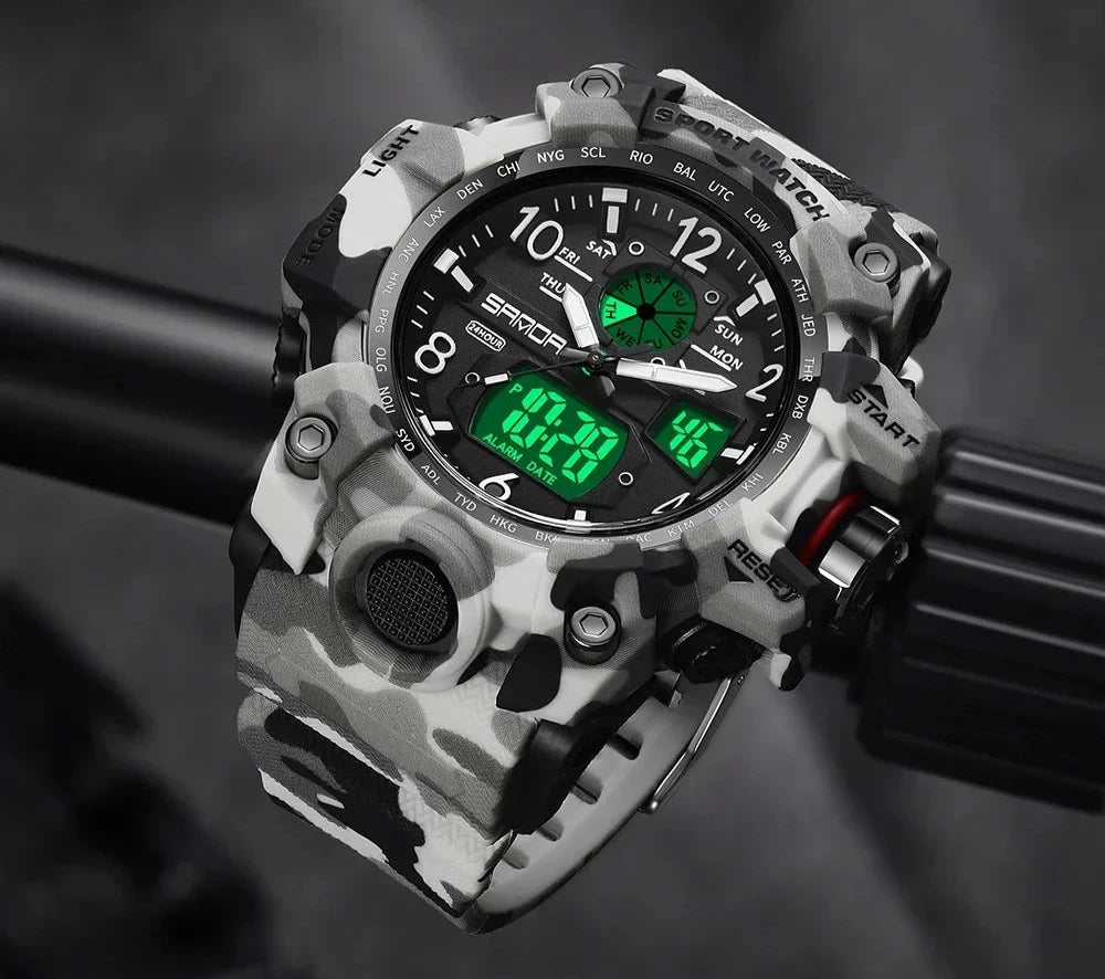 Outdoor Sports Military Watch – Camouflage LED Digital Quartz Wristwatch