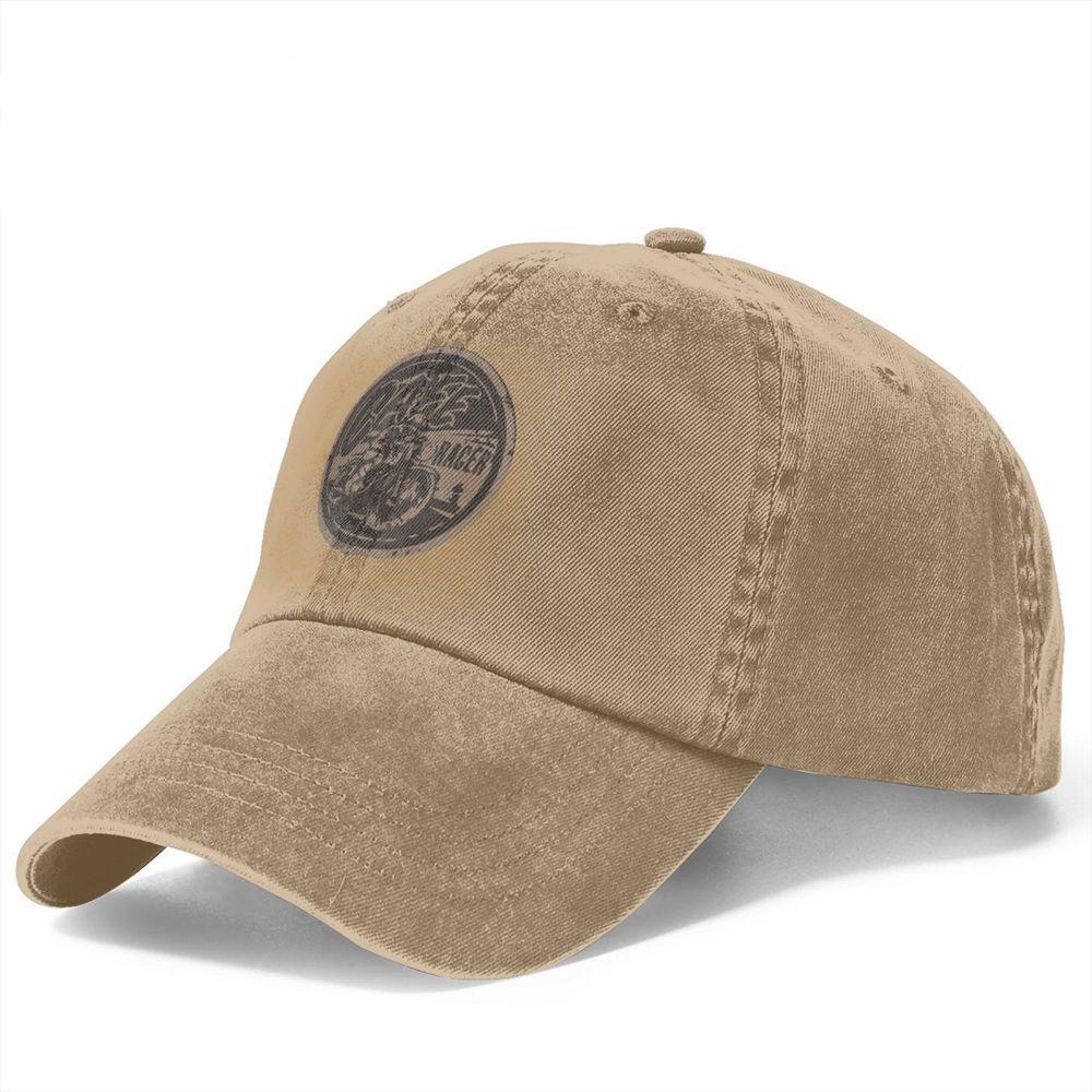 Unisex 'Café Motorcycle Racer' Baseball Cap – Classic Distressed Denim