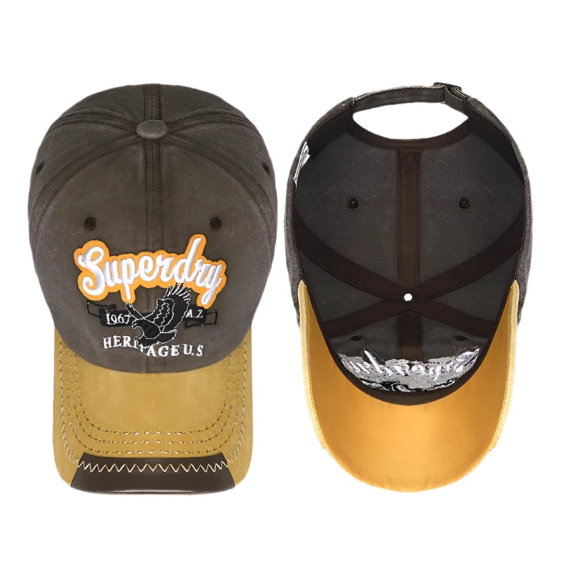 Unisex Denim Style Embroidered 'Superdry' Baseball Cap – American Retro Fashion